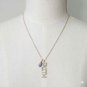 Panacea 18" Necklace FAITH Pave Cubic Zirconia Blue Sodalite Gold Plat Nordstrom